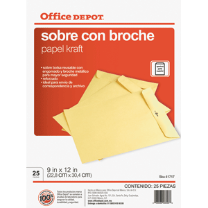 SOBRE TAM.CARTA CON BROCHE METALICO 25 PACK OFFICE