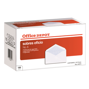 SOBRE BLANCO N 6 100 PACK OFFICE DEPOT