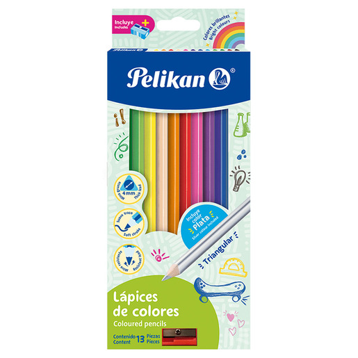 LAPIZ TRIANG COLORES C/12 LARGO