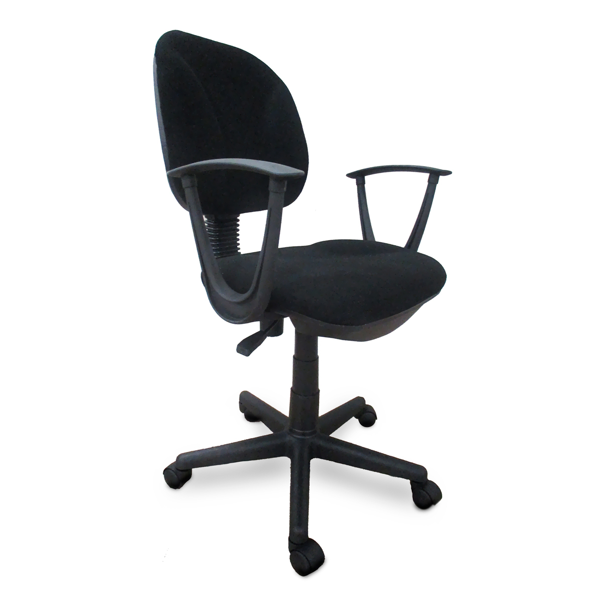 SILLA SECRETARIAL BASICA DE TELA NEGRA CON BRAZOS SKY CHAIRS