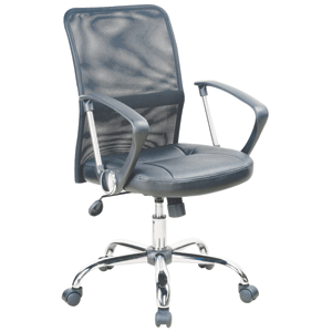 SILLA EJECUTIVA RESPALDO MESH NEGRO BASE CROMADA SKY CHAIRS