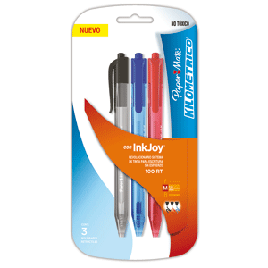 BOLIGRAFO KM 100 RETRACTIL NG/AZ/RJ B/3