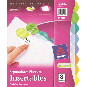 SEPARADORES PLÁSTICOS INSERTABLES 8 PESTAÑAS MULTICOLOR. SEPARADORES PLÁSTICOS INSERTABLES 8 PESTAÑAS MULTICOLOR.