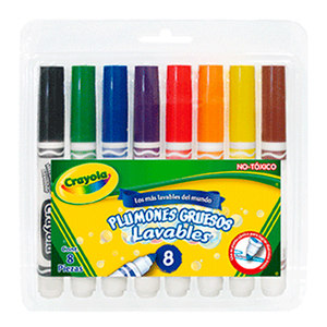 MARCADORES CRAYOLA GRUESOS LAVABLES CAJA C/8 MARCADORES CRAYOLA GRUESOS LAVABLES CAJA C/8