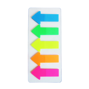 BANDERITAS TIPO FLECHA 5COLORES RS,NJ,AM,VD,AZ, 20C/U