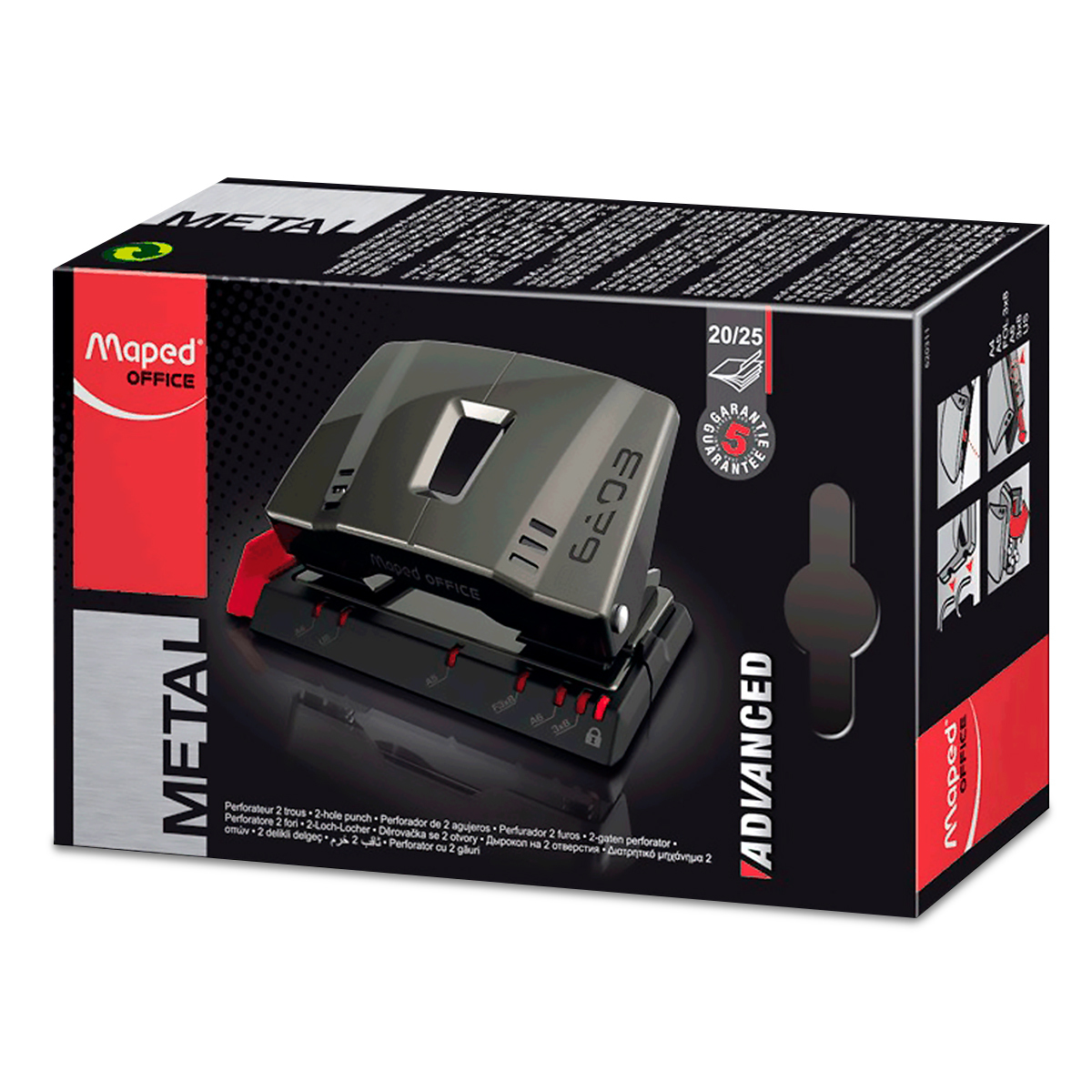 PERFORADORA MAPED 2 ORIFICIOS 20 HOJAS