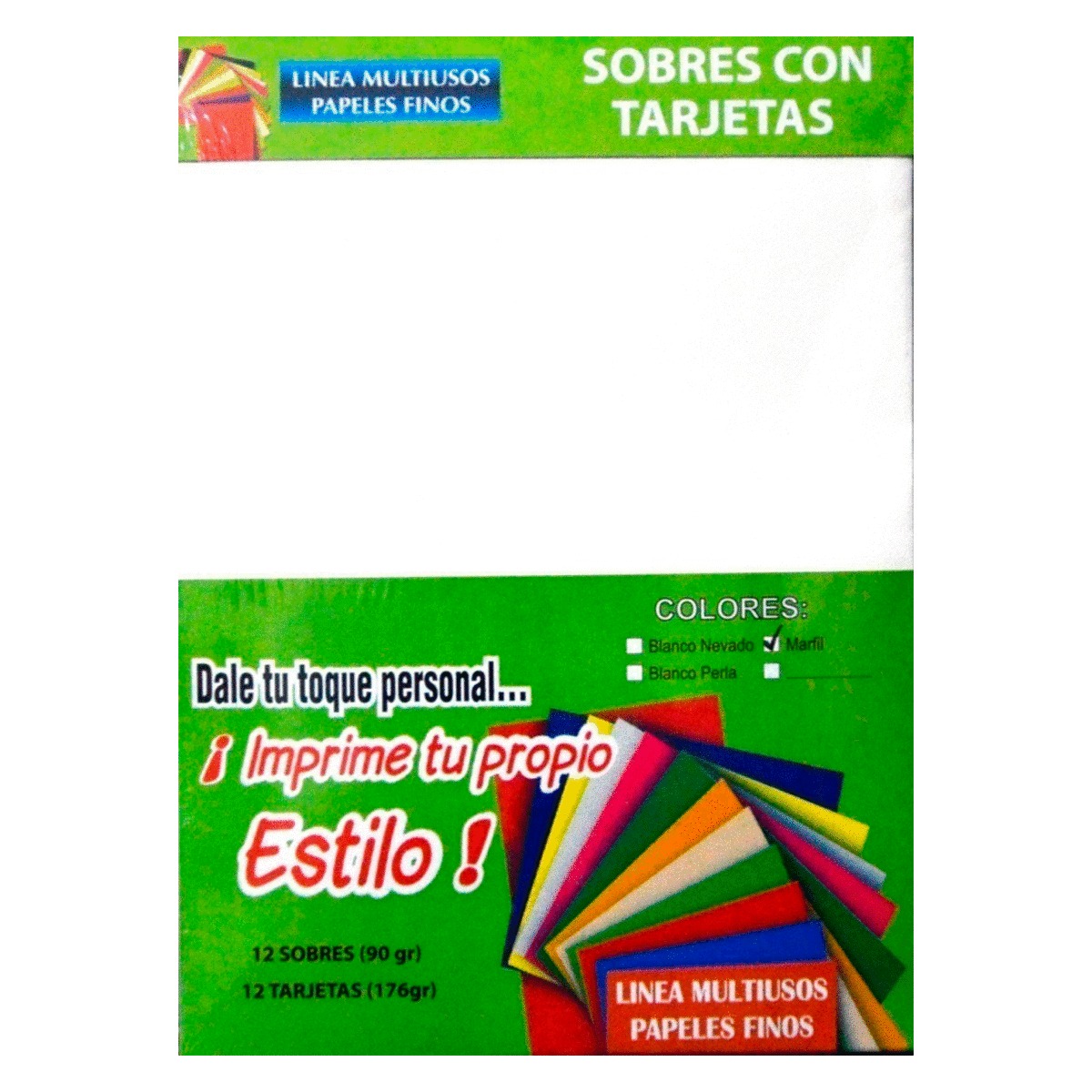 SOBRES/TARJETAS B/NEVADO 12 JGS