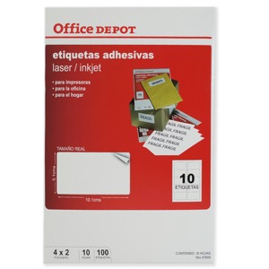 ETIQUETA ADHESIVA LASER INKJET 4 X 2 PULG 10 HOJAS 100 ETIQUETAS ETIQUETA ADHESIVA LASER INKJET 4 X 2 PULG 10 HOJAS 100 ETIQUETAS