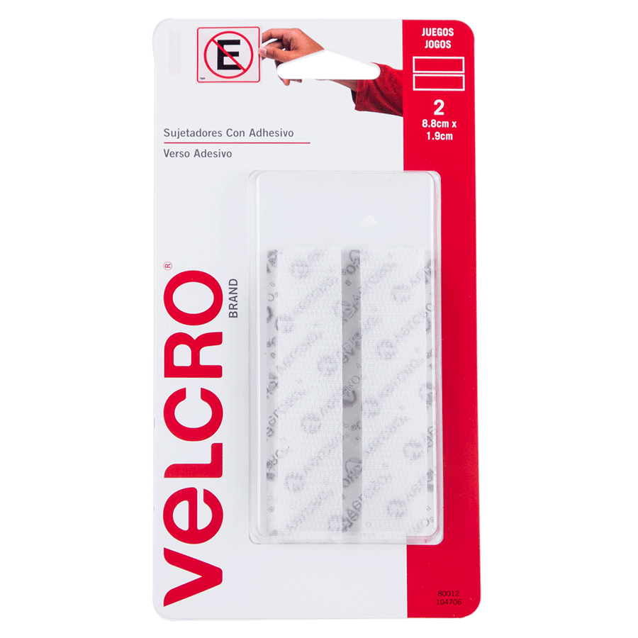 VELCRO TIRAS 8.8X1.9 CM BLANCO