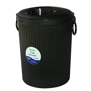 BASURERO TIPO CESTO CON TAPA CIRCULAR SABLON