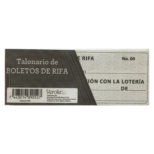 TALONARIO BOLETO DE RIFAS SOLO