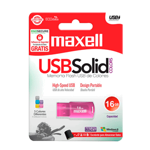 USB MAXELL SOLID 16GB ROSA