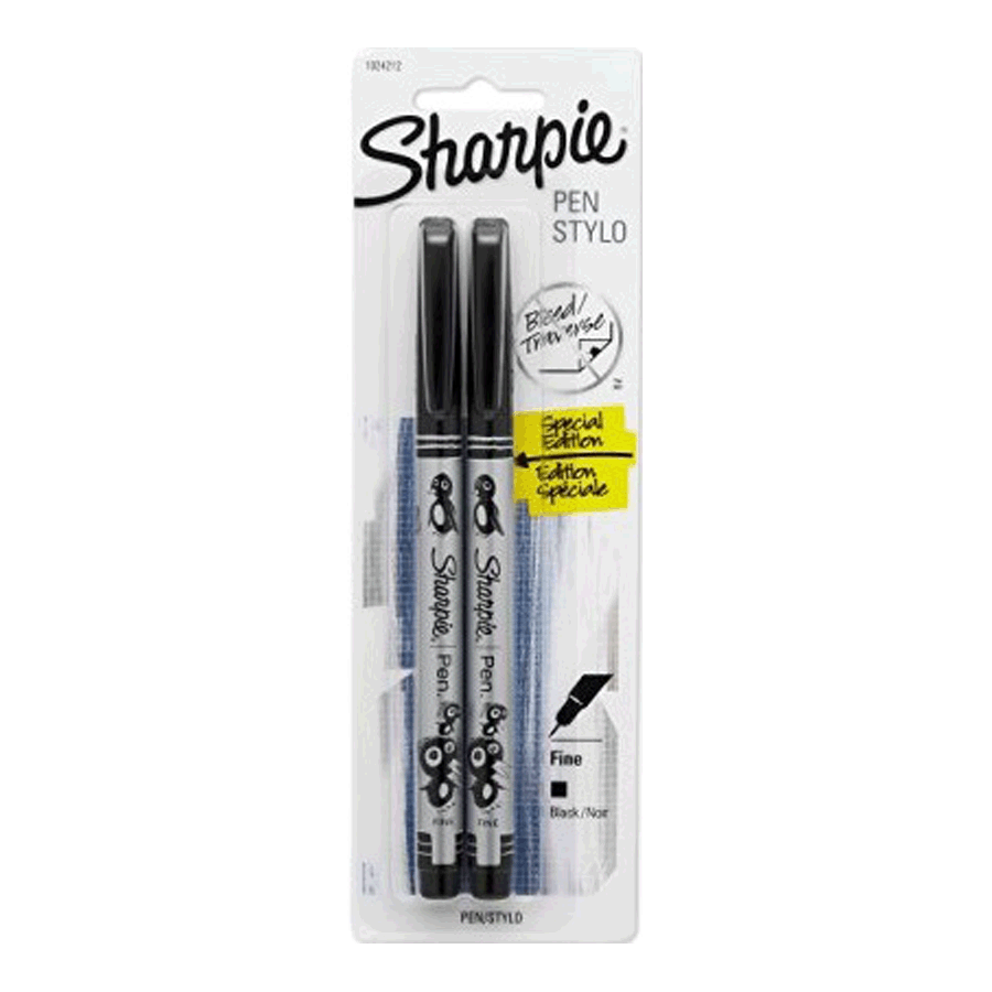 SHARPIE PEN FINE NEGRO B/2