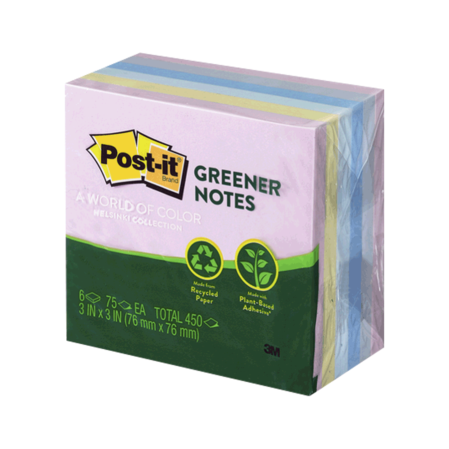POST-IT PASTEL RECIC 3X3 400H PZA