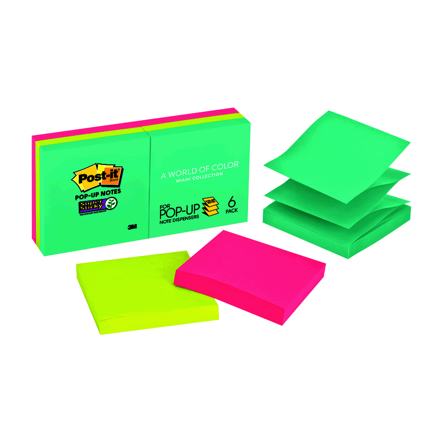 POST-IT MIAMI 3X3 90H PQ/6