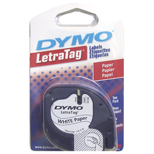 CINTA DYMO LETRATAG 10697 PAPEL BLANCO LETRA NEGRA