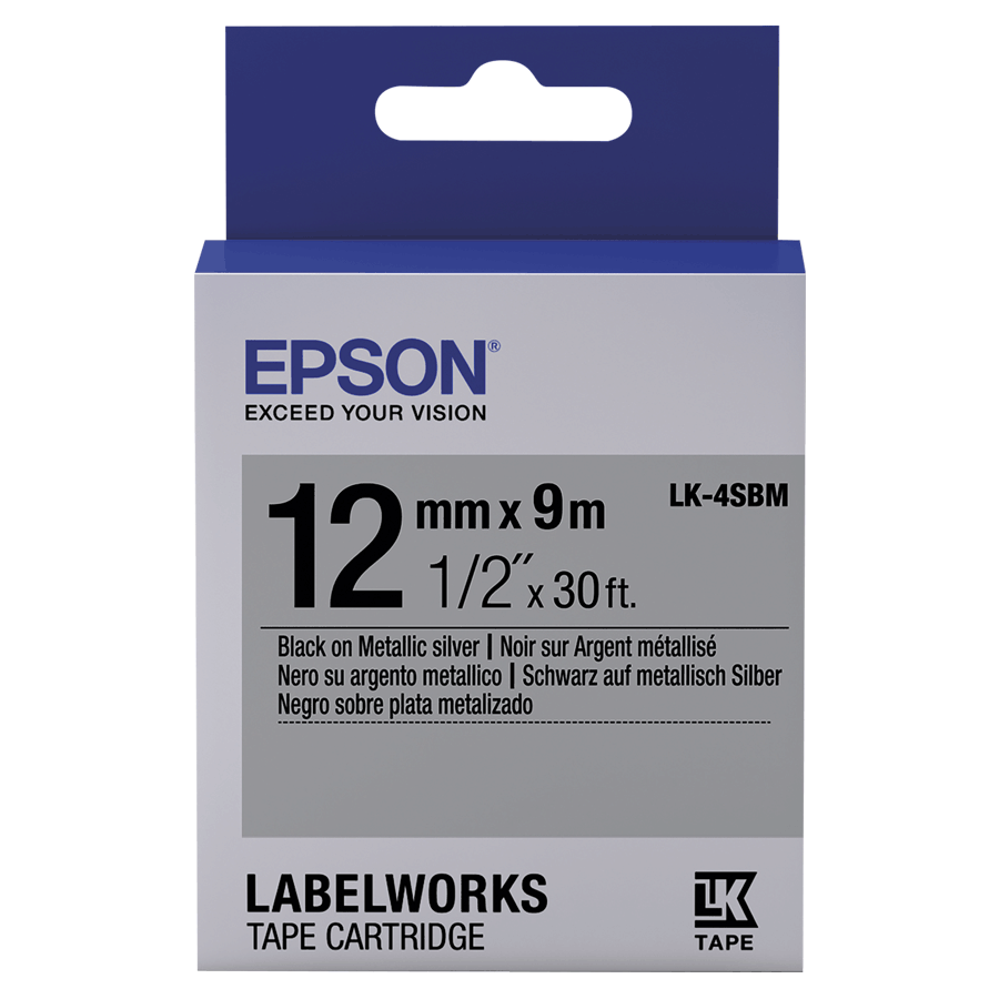 CINTA PARA ETIQUETADORA EPSON NEGRO/PLATA