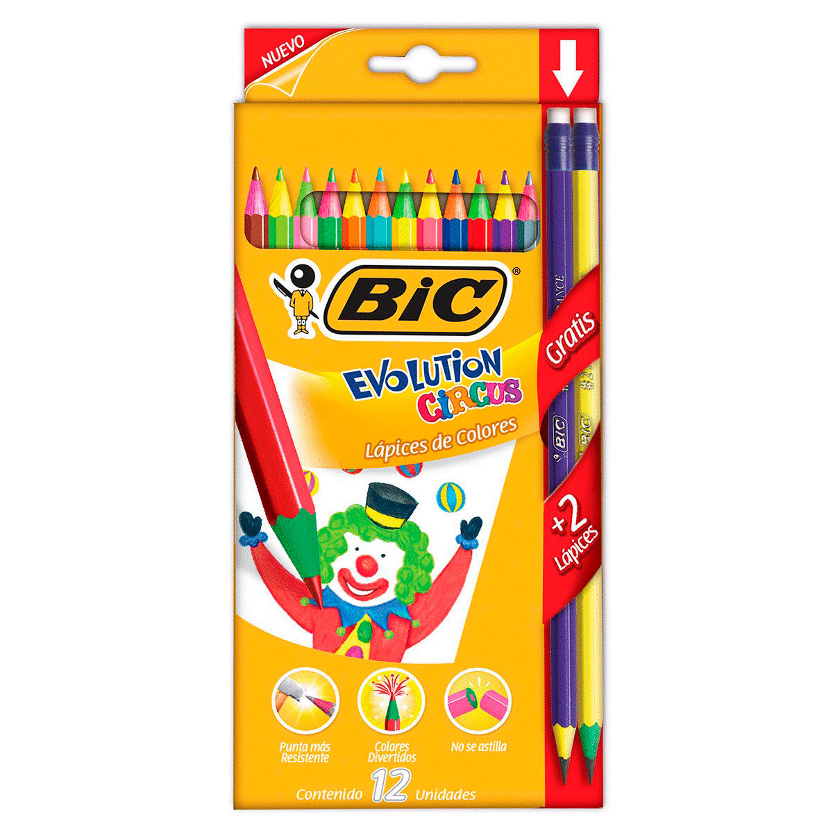LAPICES DE COLORES TRIANGULARES  C/12+ 2 LAPICES GRATIS