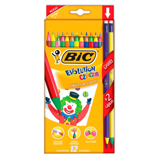 LAPICES DE COLORES TRIANGULARES  C/12+ 2 LAPICES GRATIS