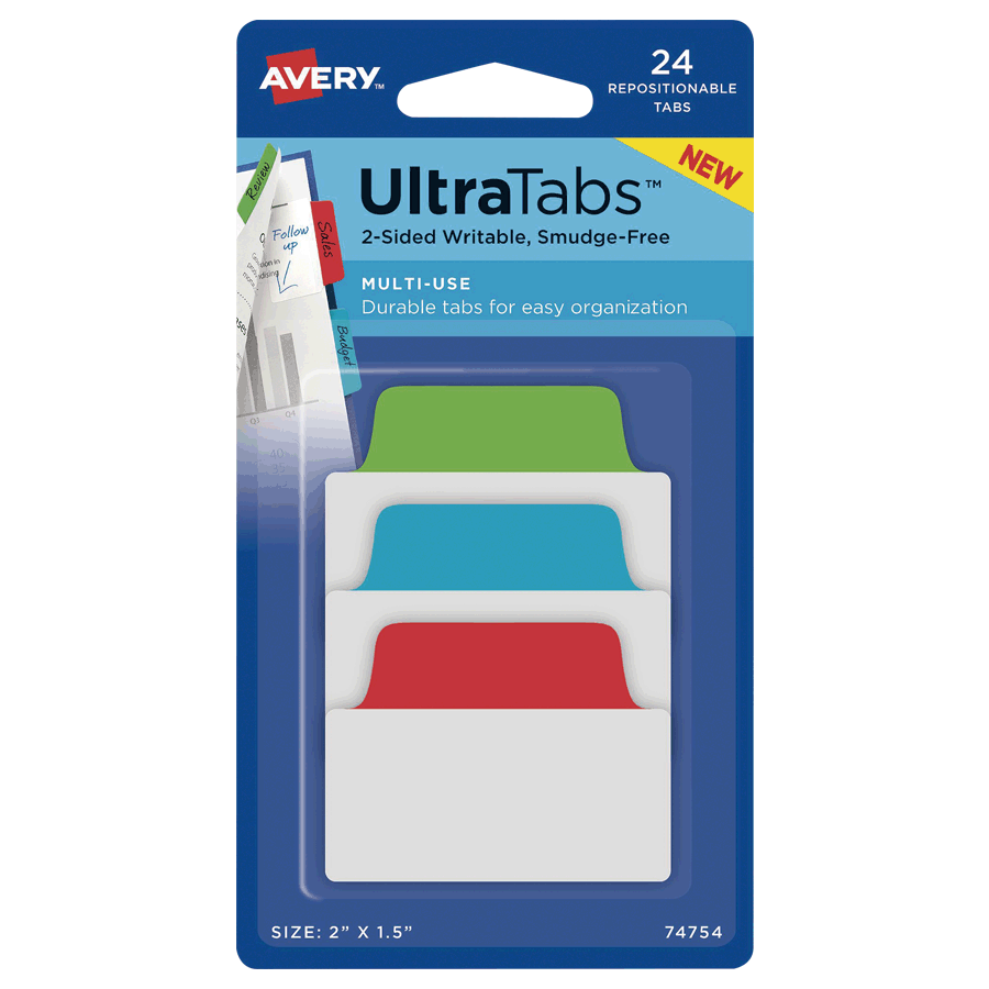 ETIQ.MINI ULTRA TABS COL. PRIMARIOS 24U