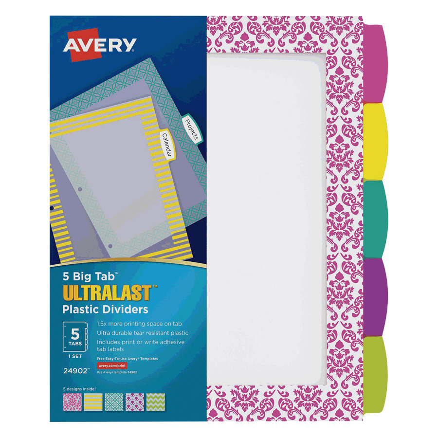 SEPARADOR PLASTICO C/VENTANA 5 PESTAÑAS