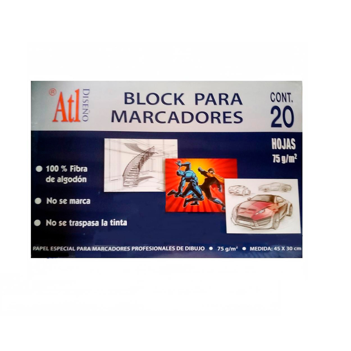 BLOCK PARA MARCADORES ATL 20 HOJAS PZ