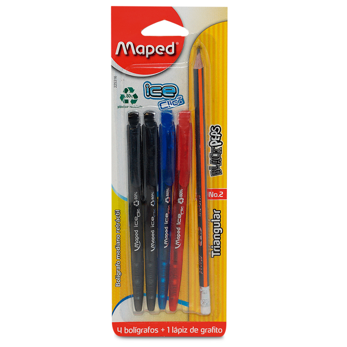 BOLIGRAF ICE CLIC COL SUR+BP B/4