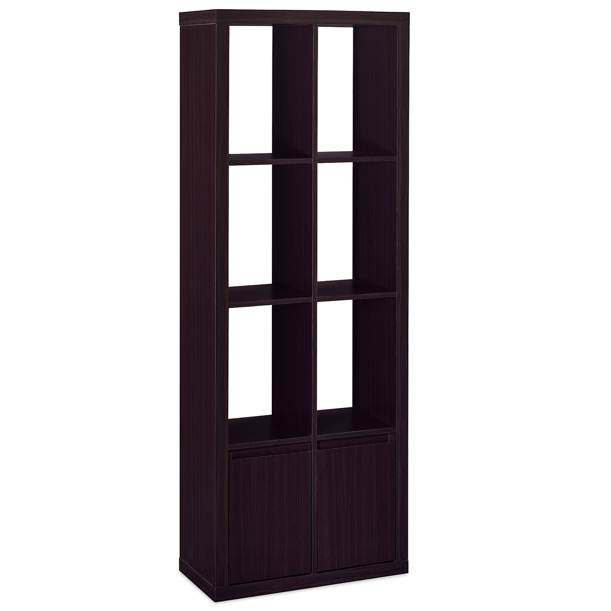 LIBRERO 6 ESPACIOS 2 PUERTAS CHOCOLATE