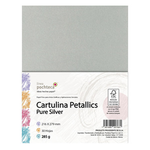 CARTULINA CARTA PETALLICS SILVER 285GR 30H CARTULINA CARTA PETALLICS SILVER 285GR 30H