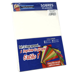 SOBRES A-7 BLANCO HUESO 90 G P/25 SOBRES SOBRES A-7 BLANCO HUESO 90 G P/25 SOBRES