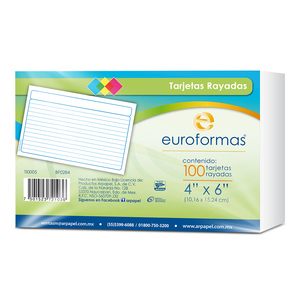 FICHA EUROCOLOR RAYADA 4X6PLG 100U FICHA EUROCOLOR RAYADA 4X6PLG 100U