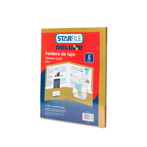 FOLDER PLASTICO CARTA DORADO 5U FOLDER PLASTICO CARTA DORADO 5U