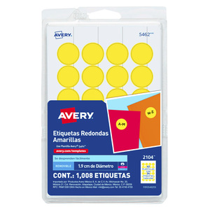 ETIQUETA CÓDIGO DE COLOR AMARILLO, 1.9 CM DE DIÁMETRO, 1008 PZ. ETIQUETA CÓDIGO DE COLOR AMARILLO, 1.9 CM DE DIÁMETRO, 1008 PZ.