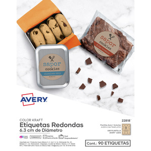 ETIQUETA REDONDA KRAFT LÁSER/INKJET, 6.35 CM DIÁMETRO, 90 PZ. ETIQUETA REDONDA KRAFT LÁSER/INKJET, 6.35 CM DIÁMETRO, 90 PZ.