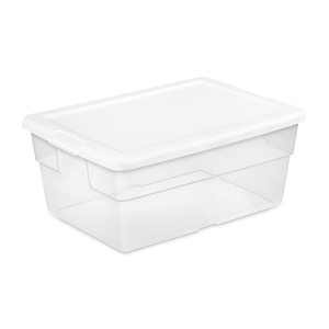 CAJA PLASTICA 15 LITROS TRANSPARENTE TAPA BLANCA CAJA PLASTICA 15 LITROS TRANSPARENTE TAPA BLANCA