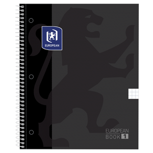 CUADERNO ESPIRAL CUADROS EUROPEAN 1 80H (PROFESIONAL, PASTA DURA, NEGRO) CUADERNO ESPIRAL CUADROS EUROPEAN 1 80H (PROFESIONAL, PASTA DURA, NEGRO)