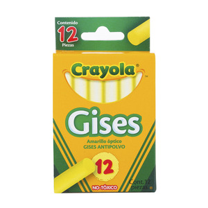 YESOS CRAYOLA AMARILLO ANTIPOLVO 12U YESOS CRAYOLA AMARILLO ANTIPOLVO 12U