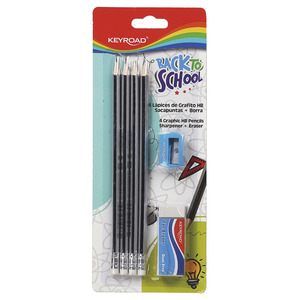 COMBO KEYROAD LAPIZ DE GRAFITO TRIANGULAR + BORRADOR + SACAPUNTAS COMBO KEYROAD LAPIZ DE GRAFITO TRIANGULAR + BORRADOR + SACAPUNTAS