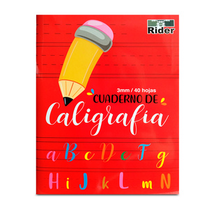 CUADERNO RIDER CALIGRAFIA 3MM ROJO 8,5 X 6,5 40 H CUADERNO RIDER CALIGRAFIA 3MM ROJO 8,5 X 6,5 40 H