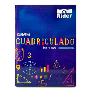 CUADERNO RIDER CUADROS 5MM 8,5 X 6,5 40 H CUADERNO RIDER CUADROS 5MM 8,5 X 6,5 40 H