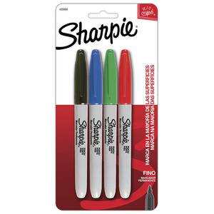 MARCADOR PERMANENTE SHARPIE FINO SURTIDO 4U MARCADOR PERMANENTE SHARPIE FINO SURTIDO 4U