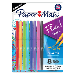 BOLIGRAFO PAPER MATE FLAIR DOBLE PUNTA BRUSH/FINA COLORES SURTIDOS 8U BOLIGRAFO PAPER MATE FLAIR DOBLE PUNTA BRUSH/FINA COLORES SURTIDOS 8U