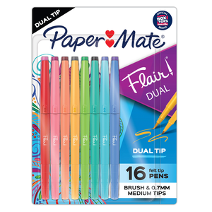 BOLIGRAFO PAPER MATE FLAIR DOBLE PUNTA BRUSH/FINA COLORES SURTIDOS 16U BOLIGRAFO PAPER MATE FLAIR DOBLE PUNTA BRUSH/FINA COLORES SURTIDOS 16U