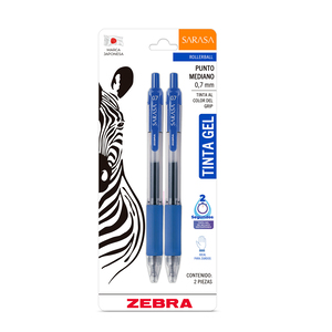 ROLLERBALL ZEBRA SARASA MEDIANO AZUL 2U ROLLERBALL ZEBRA SARASA MEDIANO AZUL 2U