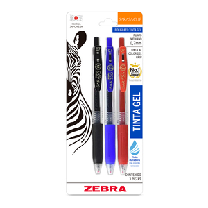 ROLLERBALL ZEBRA SARASA CLIP MEDIANO SURTIDO 3U ROLLERBALL ZEBRA SARASA CLIP MEDIANO SURTIDO 3U