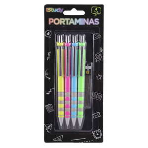 PORTAMINAS ISTUDY BARRIL NEON MINA 0.7MM + PAQUETE 12 MINAS 4U PORTAMINAS ISTUDY BARRIL NEON MINA 0.7MM + PAQUETE 12 MINAS 4U