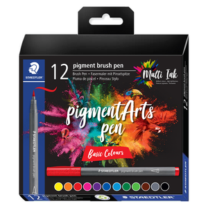 ROTULADORES STAEDTLER PIGMENT ARTS PUNTA PINCEL COLORES BASICOS 12U ROTULADORES STAEDTLER PIGMENT ARTS PUNTA PINCEL COLORES BASICOS 12U