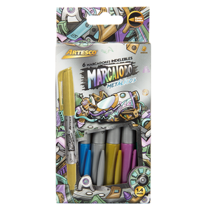 MARCADORES ARTESCO INDELEBLES MARCATODO FUNK METALICOS 6U MARCADORES ARTESCO INDELEBLES MARCATODO FUNK METALICOS 6U