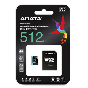 MEMORIA ADATA MICRO SD 512GB AUSDX512GUI3V30 MEMORIA ADATA MICRO SD 512GB AUSDX512GUI3V30