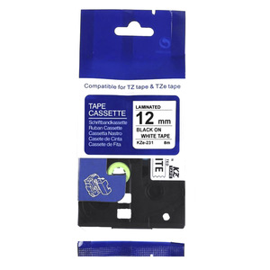 CINTA BROTHER NEGRO SOBRE BLANCO 12MM TZE231 CINTA BROTHER NEGRO SOBRE BLANCO 12MM TZE231